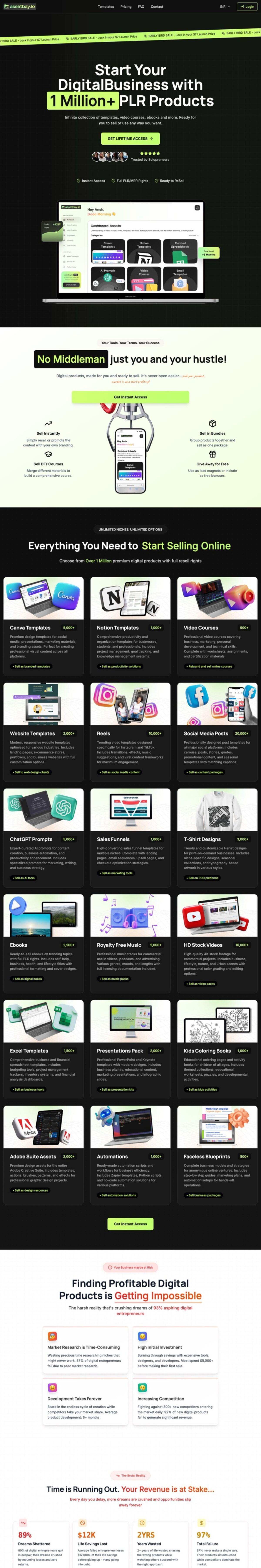 Assetbay website, full page