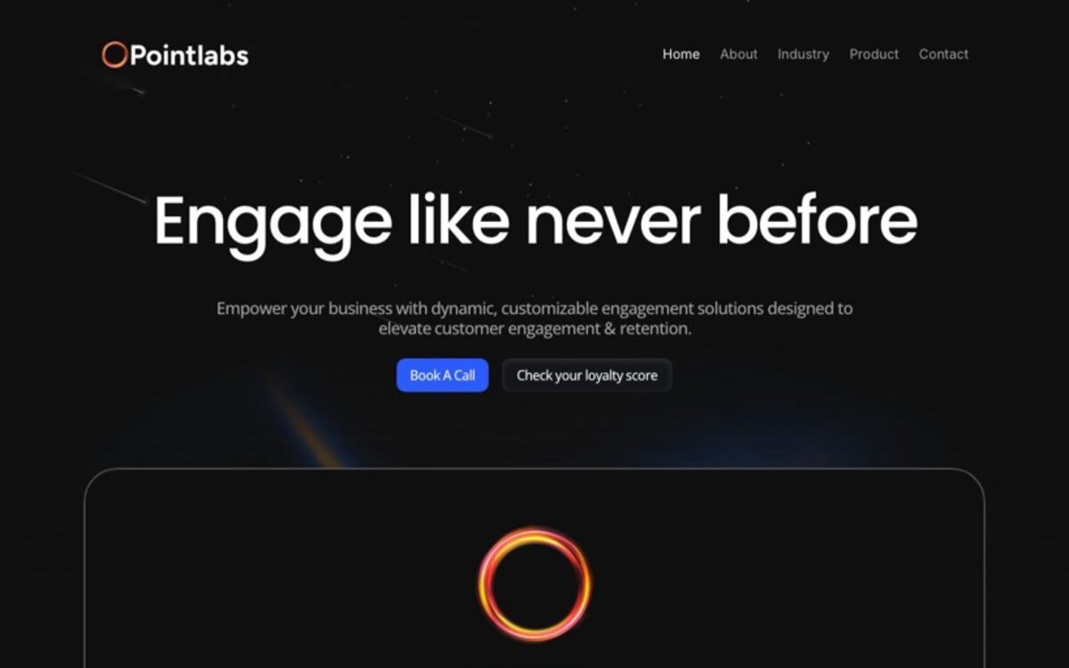 Pointlabs homepage, designed by Two Cents